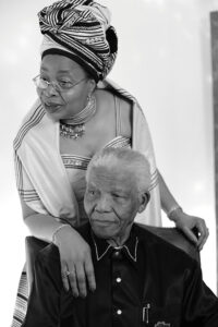 Neslon Mandela and his wife Graça Machel, London 2008.