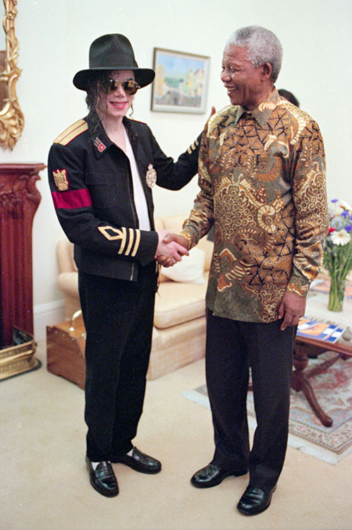 MICHAEL JACKSON 1998 w Nelson Mandela 2xRARE8x10 PHOTOS 