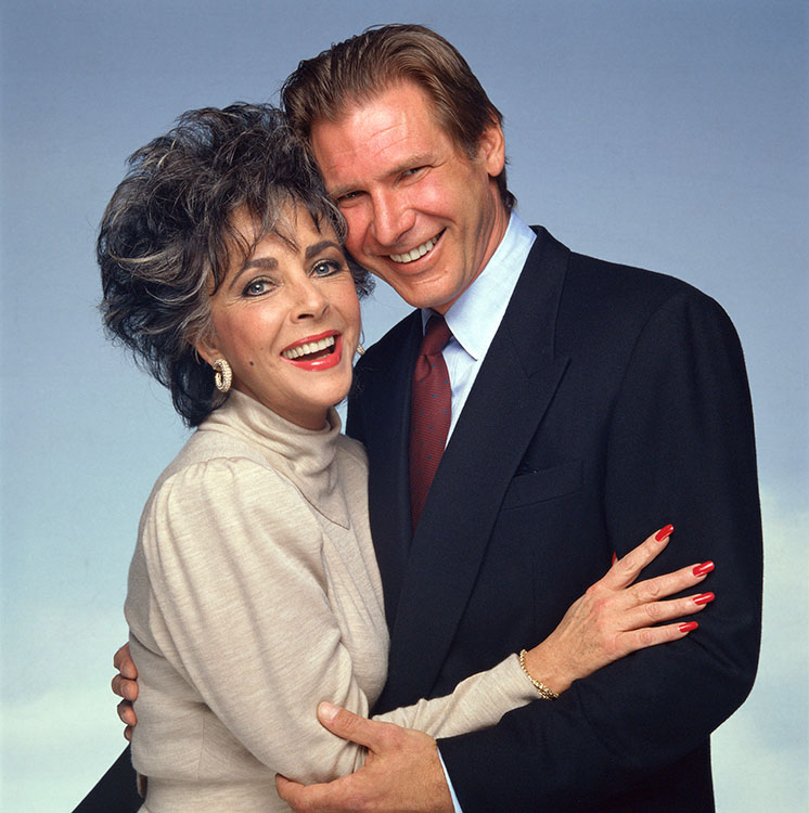 Elizabeth Taylor and Harrison Ford