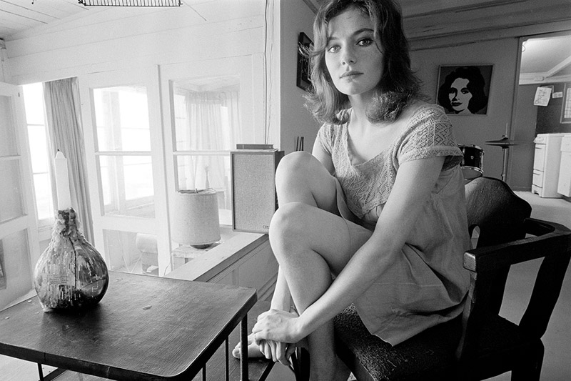 English actress Jacqueline Bisset at her home on Malibu Beach, late 1960s. 