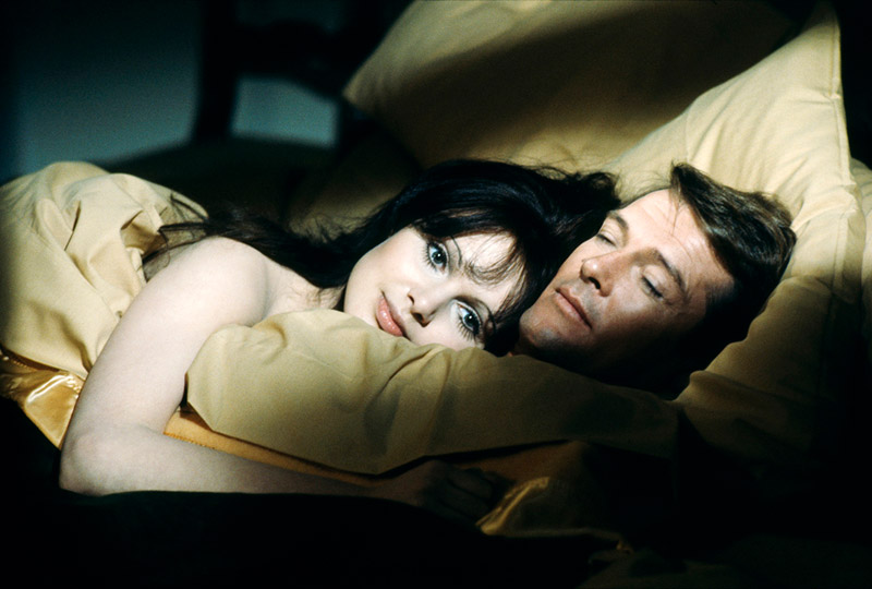 Roger Moore and Madeline Smith