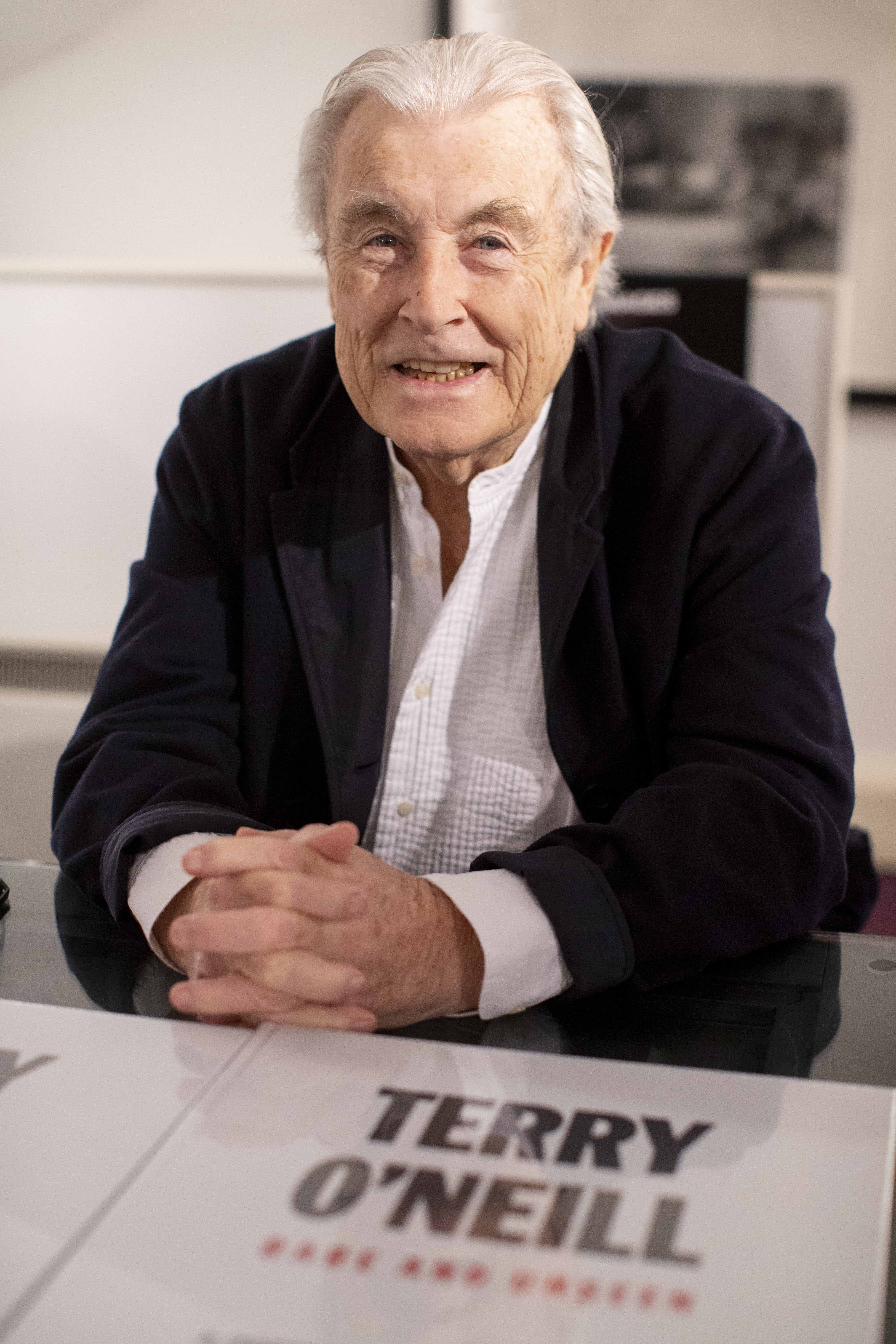 Legendary photographer Terry O’Neill entertains celebrities at his book launch. Held at the Iconic gallery in Chelsea, London